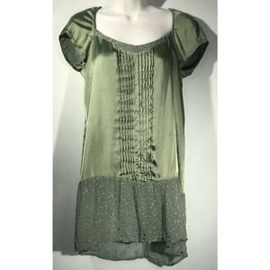 Transit Short Sleeve Silk Blend Ruffle Top Size 2